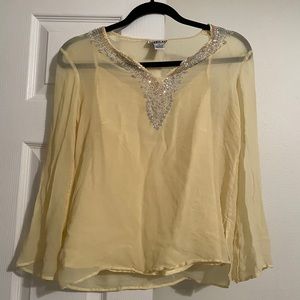 Robbie Bee Women Yellow 2 Piece Top Set, Size 10